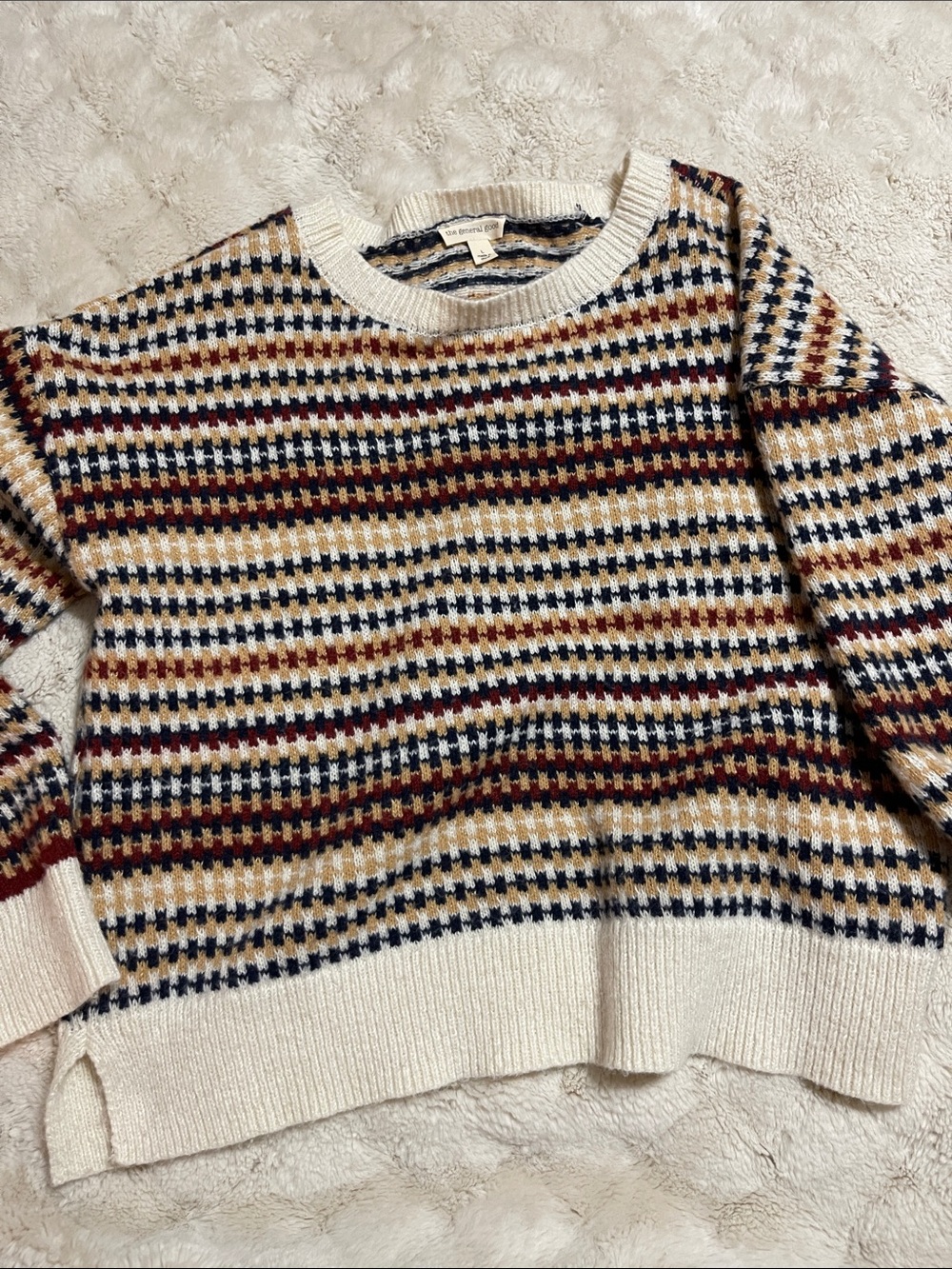 The General Good Cream Houndstooth Crewneck Sweater - Picture 6 of 12